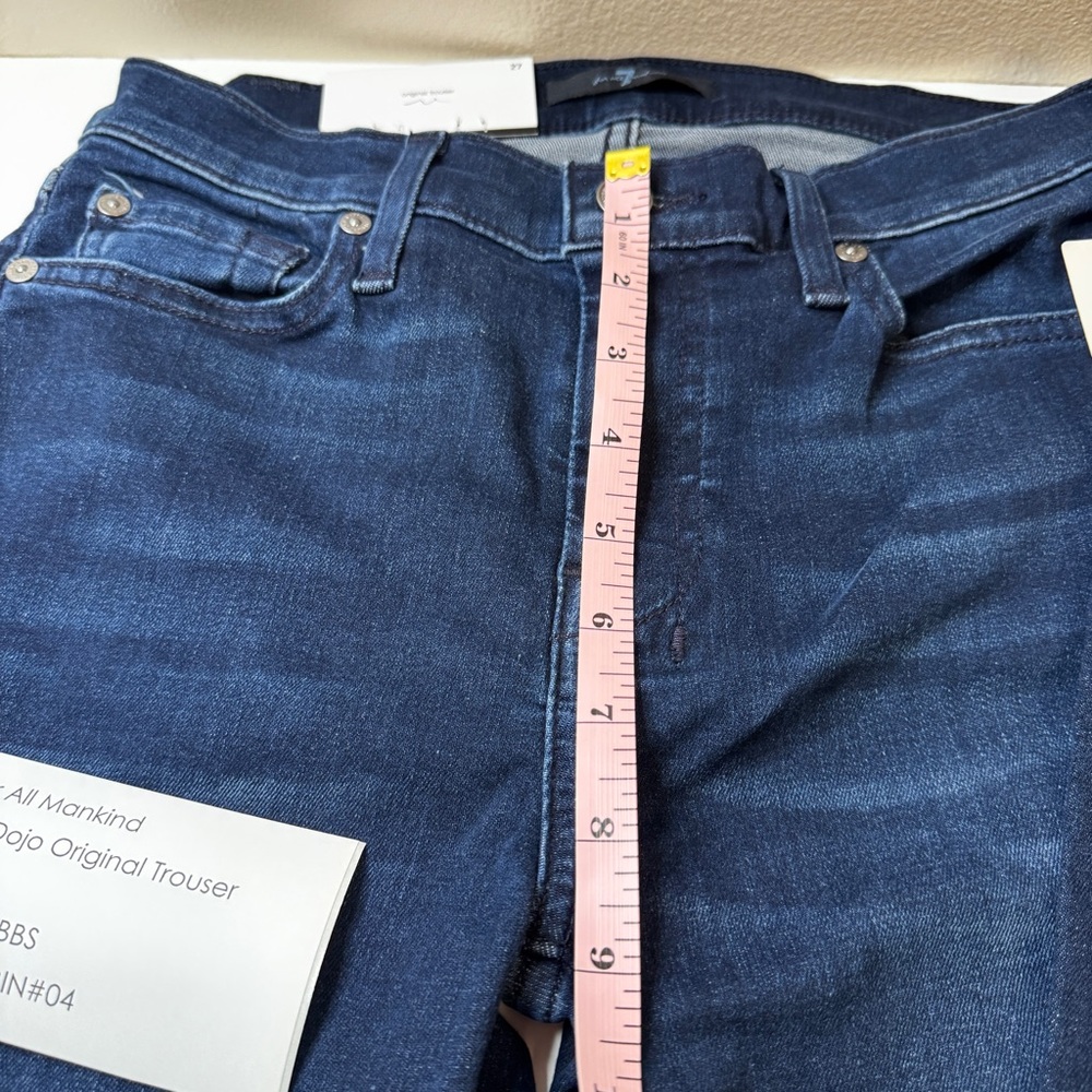 7 For All Mankind Dojo Flare Trouser Jeans BBS Denim 27 x 34 NWT #458913 #1672 - Picture 4 of 10